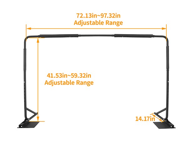Adjustable Spa Cover Lifter Removal System L72-97" Hot Tub Cover Lift UnderMount