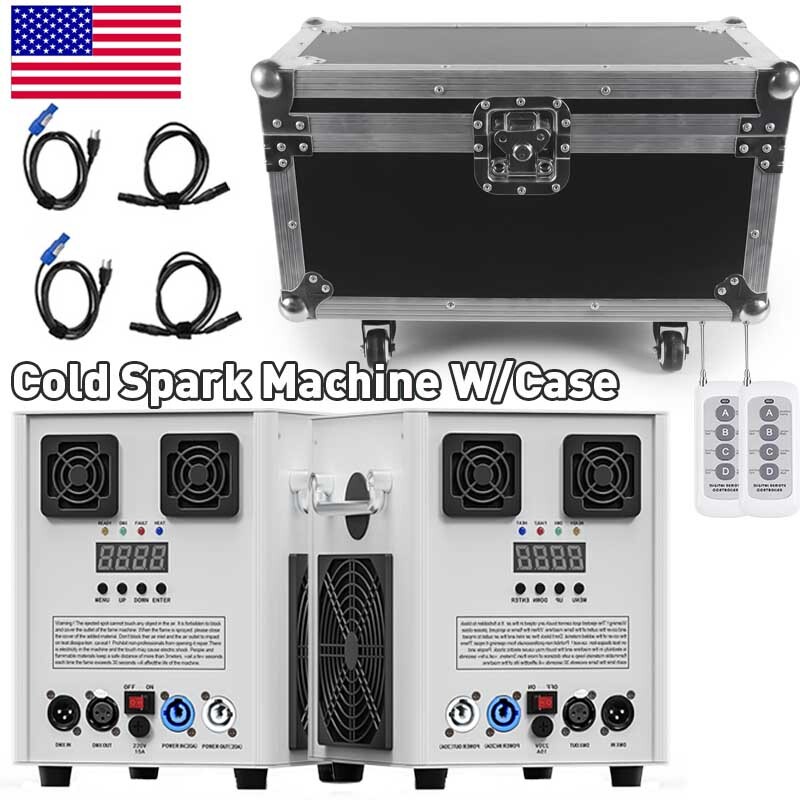 Cold Spark Machine 700W Stage Effect DMX Firework DJ Event Party Wedding+Case