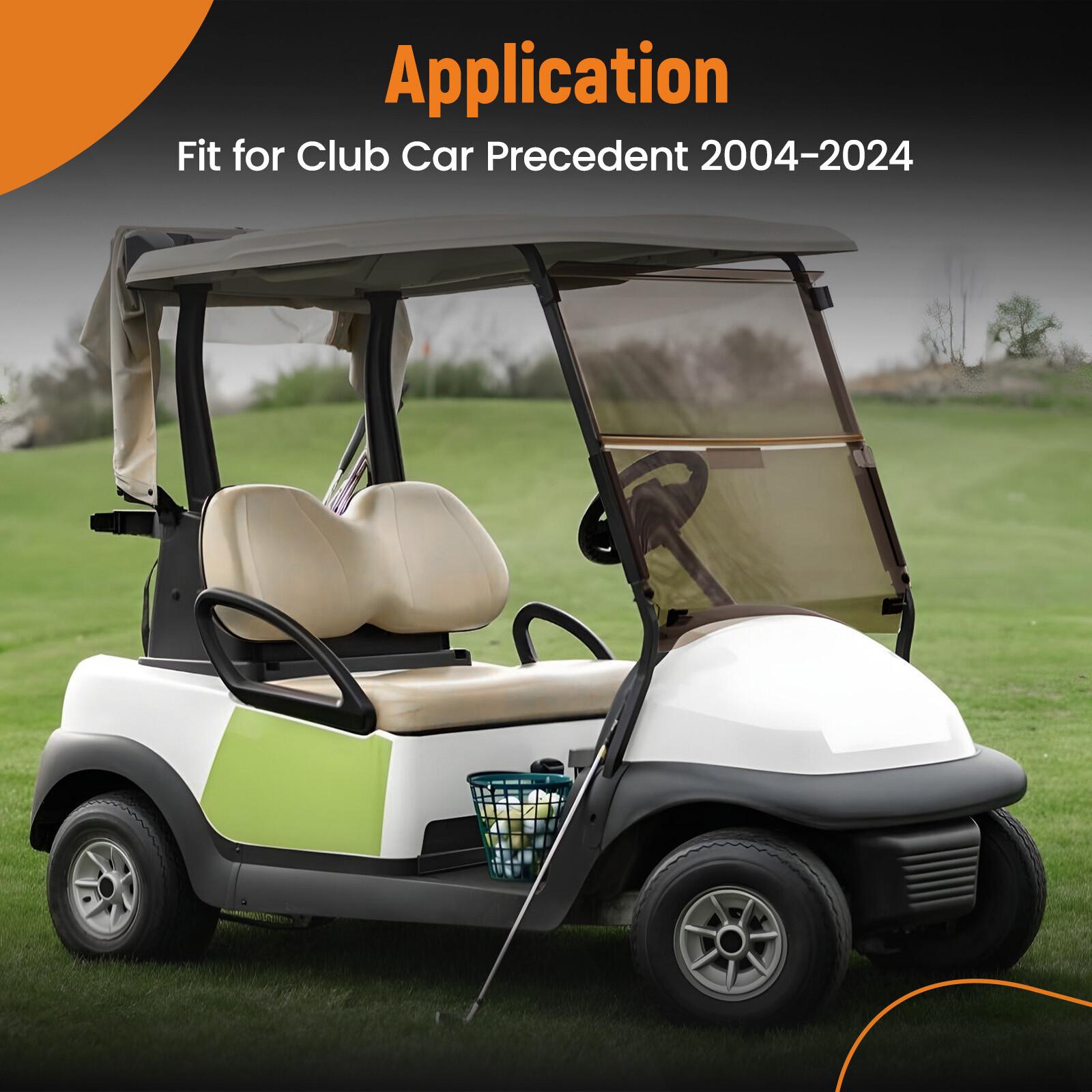 Fold Down Windshield Tinted Windscreen For Club Car Precedent 2004-UP Golf Cart
