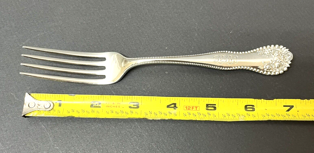 One Gorham Sterling Silver 7" Fork 37.5 Gr. Lancaster W/Mono ML
