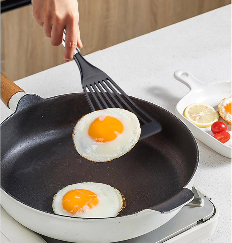 2Pcs -Tenta Kitchen Nonstick Cookware Thin Slotted Egg Spatula Turner Flexible N