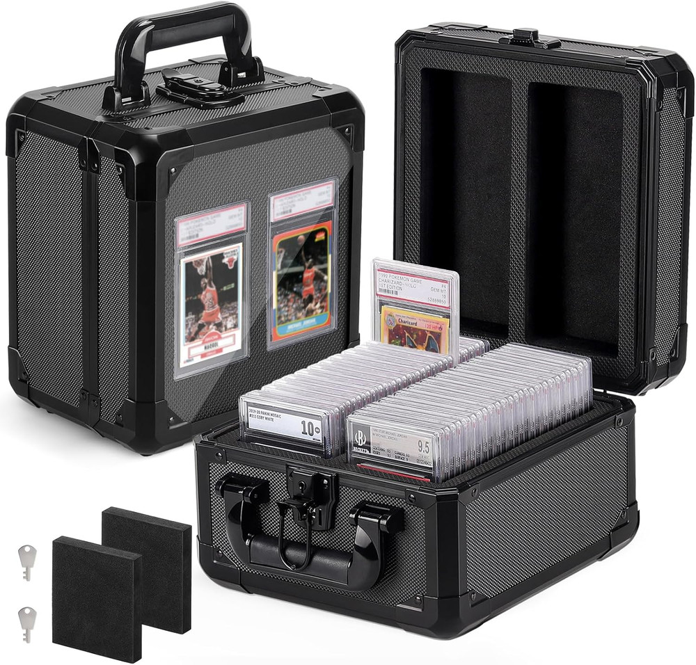 Graded Card Storage Box with Display Window - Protable Aluminum Alloy Slab Case