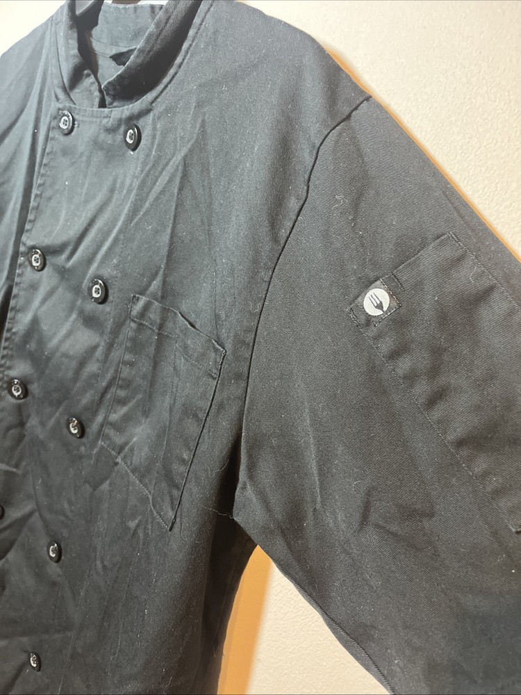 CHEF WORKS SIZE MEDIUM CHEF JACKET IN BLACK