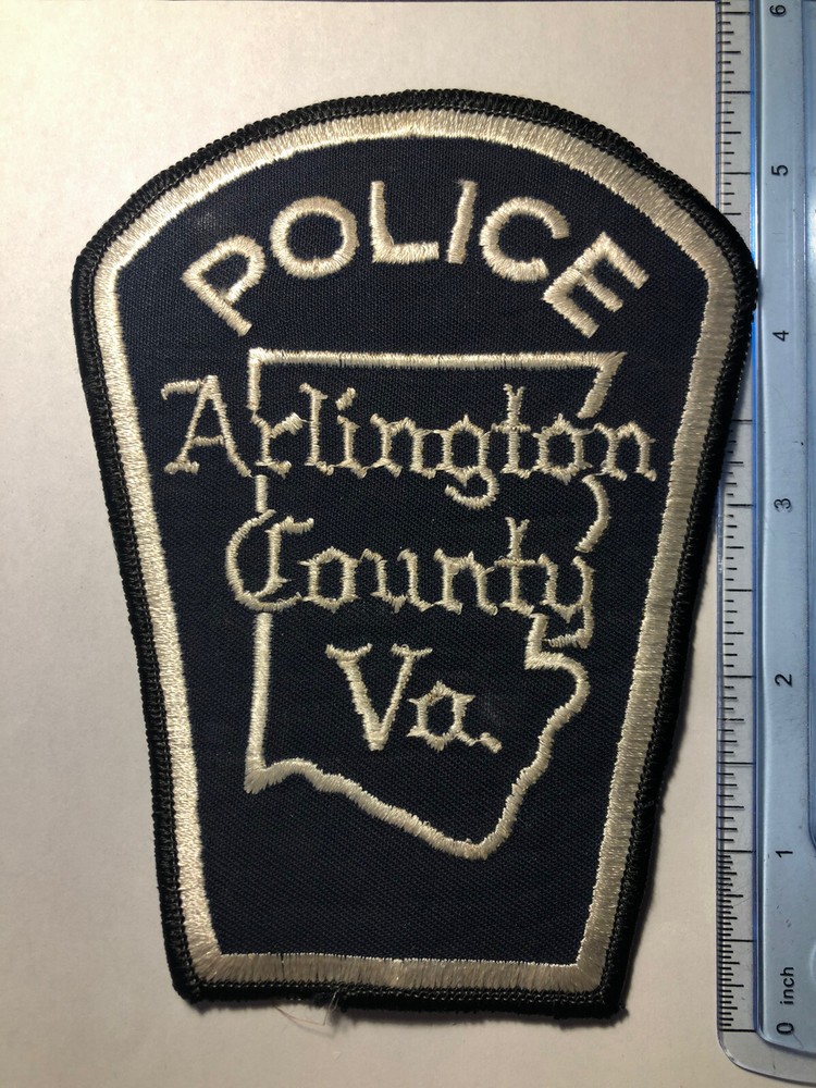 Arlington County Virginia Police Patch ~ White & Black Outer Edging