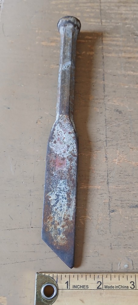 Vintage Chisel with Angled Tip - Used 9.5" Long