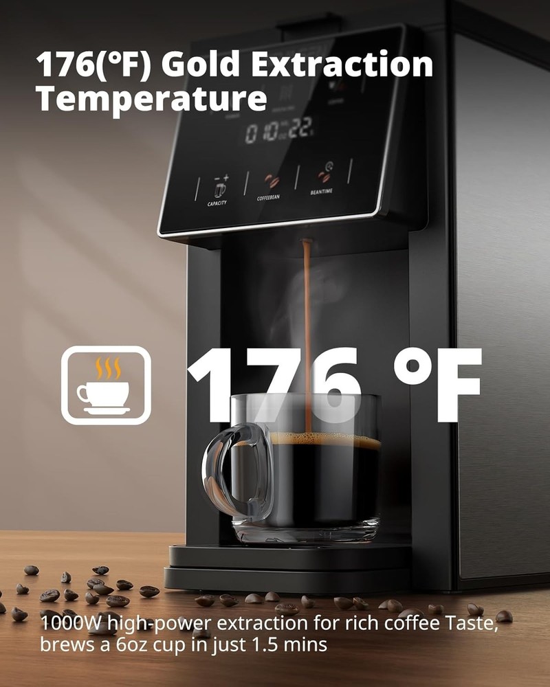 Grind & Brew Coffee Maker with Built-in Grinder 2026 Model - Single-Serve, Co...