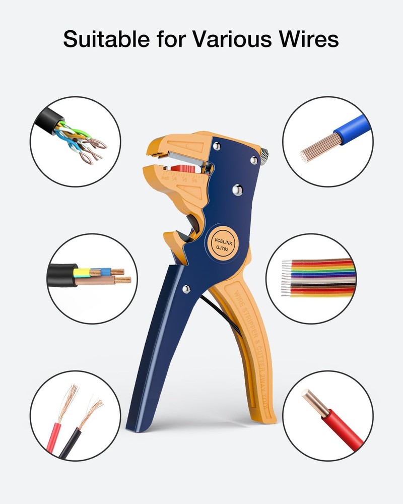 VCELINK Wire Stripper and Cutter, Professional Quick Strip Automatic Blue