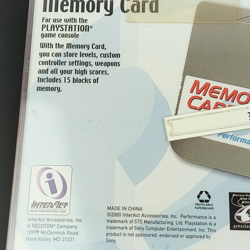 Memory Card PS1 with Storage Case New Sealed