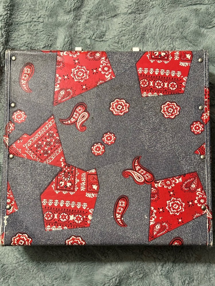 Vinyl Record Carrying Case Bandana Pattern 70’s Big