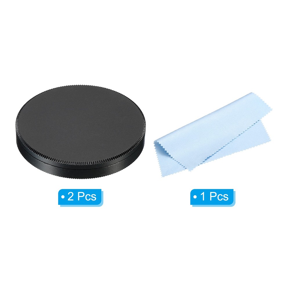 49mm Lens Filter Stack Cap, 2pcs Aluminum Lens Cap with Cleaning Cloth