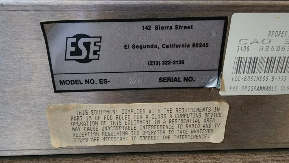 ESE Model ES-720 Clock Radio