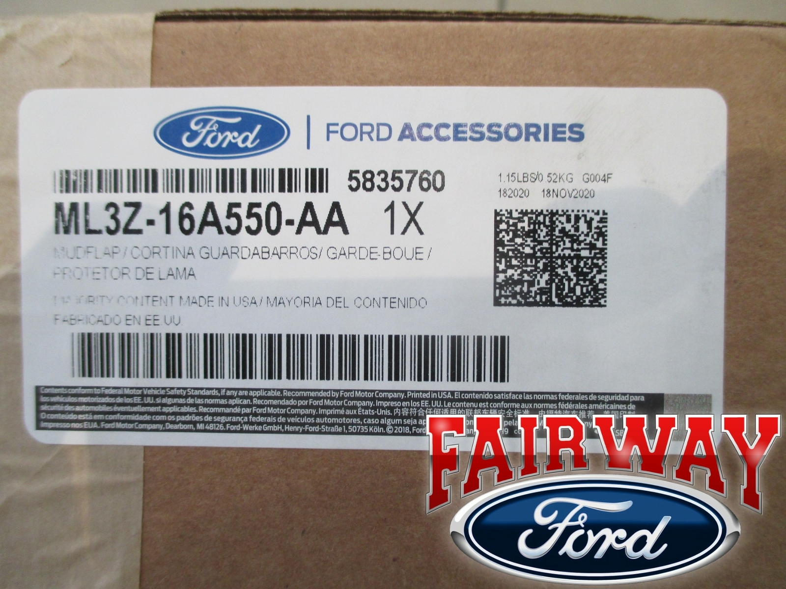 21 thru 23 F-150 OEM Genuine Ford Molded Splash Guards Mud Flaps
