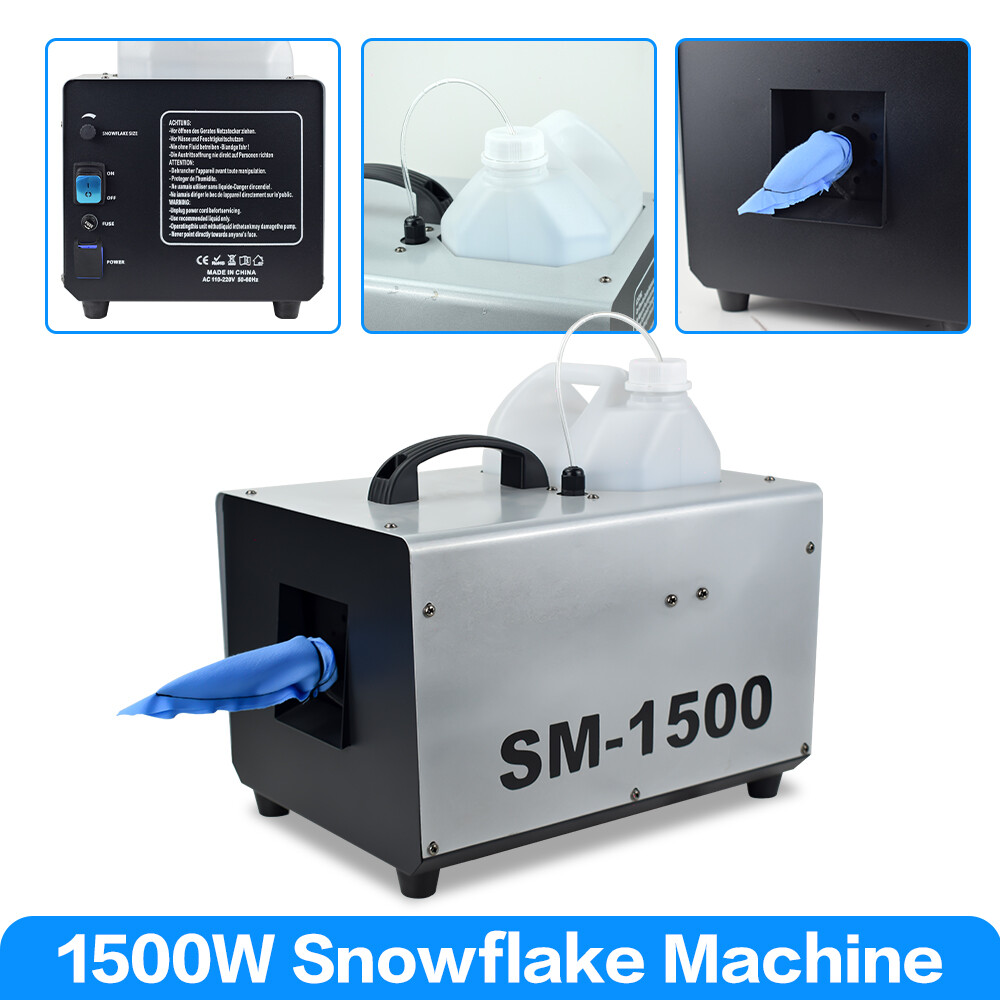 Snow Machine 1500W Stage Snowflake Maker Fake with Remote Control