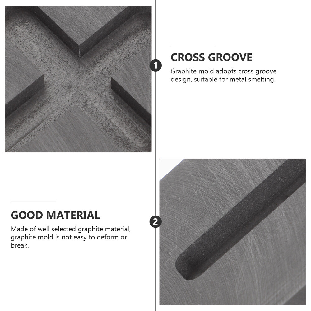 1PC Graphite Molds Cross Graphite Ingot Mold Heart Shape Refining Graphite