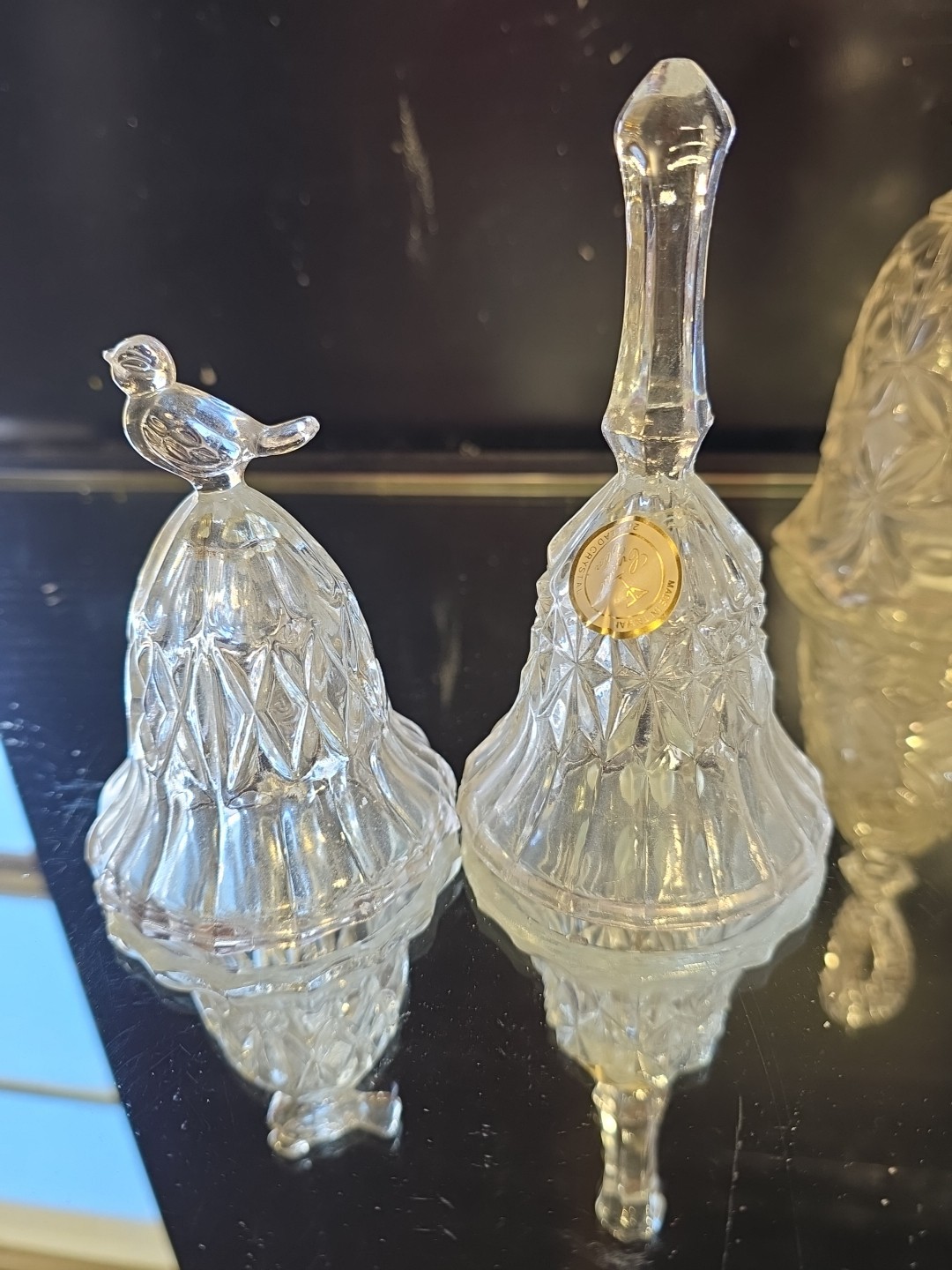 ​Lot 9 Vintage Crystal Glass Bells Waterford 12 Days Christmas Hofbauer Byrdes