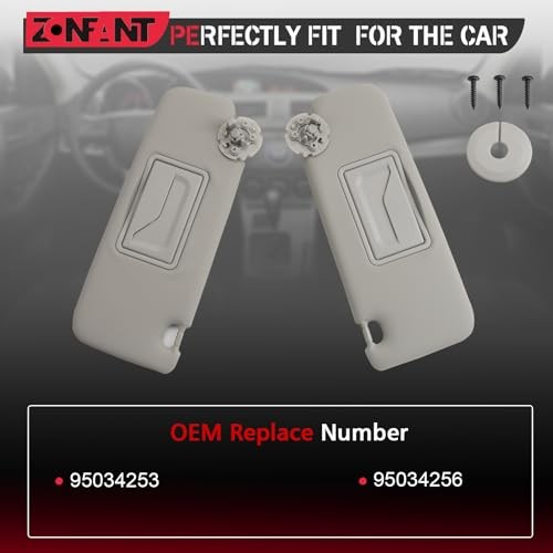 Left Driver & Right Passenger Side Sun Visor Compatible Grey Left & Grey Right