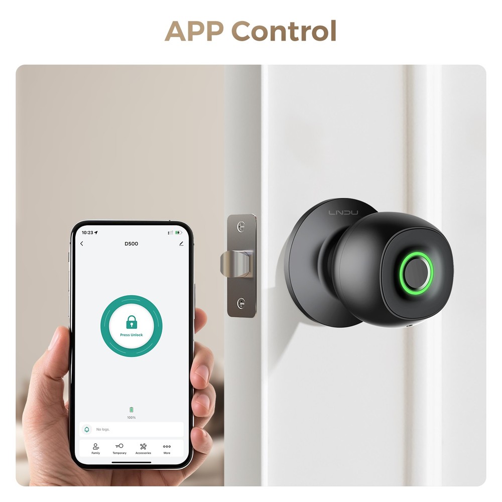 LNDU D500 Smart Fingerprint Door Lock Keyless Bluetooth App Auto Lock Bluetooth