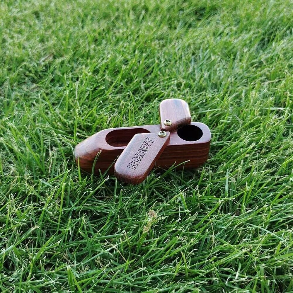 4-Pack Convenient Classic Handmade Wooden Rotary Pipe with Storage Durable