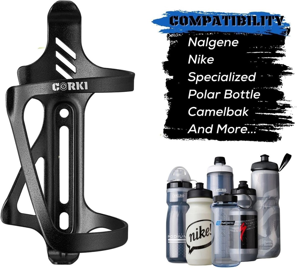 Cycles Left Side Load Water Bottle Cage, Side Entry Bike 2 Pack-Left Black