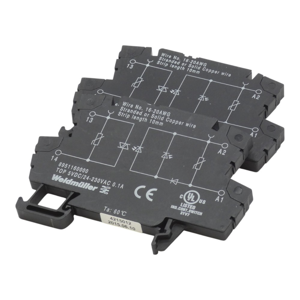 2x Weidmüller 8951160000 24...230V AC solid state relay/solid state relay -used-