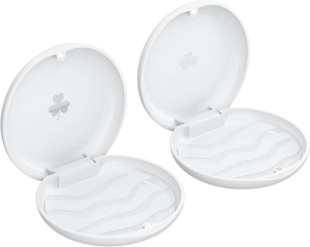2 Pack Retainer Case,Solid Orthodontic Retainer Case-White