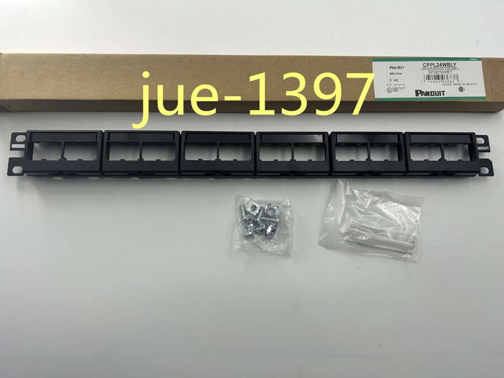 New Panduit Mini Com CPPL24WBLY Modular Patch Panel w/ Faceplates Fits Cat 6, 5E