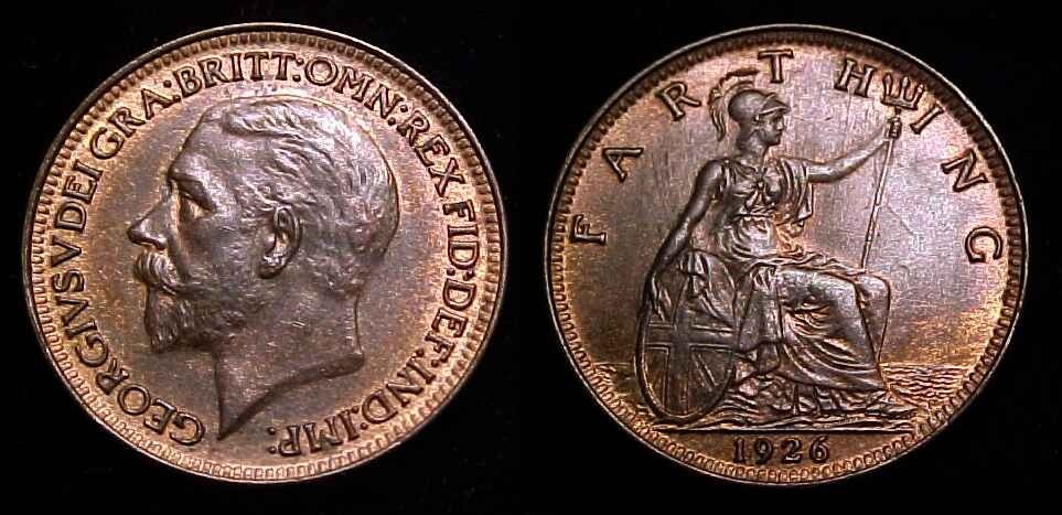 GREAT BRITAIN 1926 Farthing Ch UNC