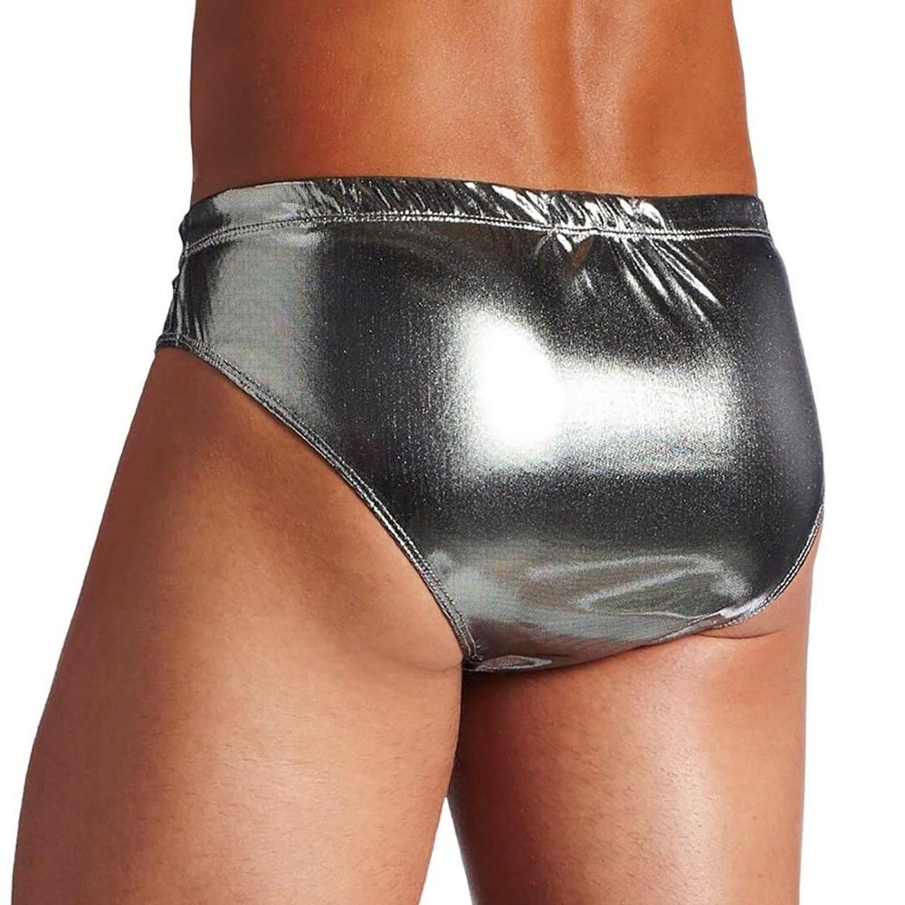 Intimo Mens Silver Bikini Brief Underwear (Silver, Large)