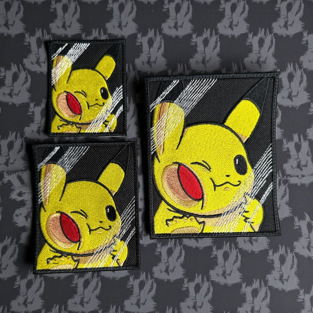 Pickachu Embroidery Patch Multi Sizes 2.97" -4.94"
