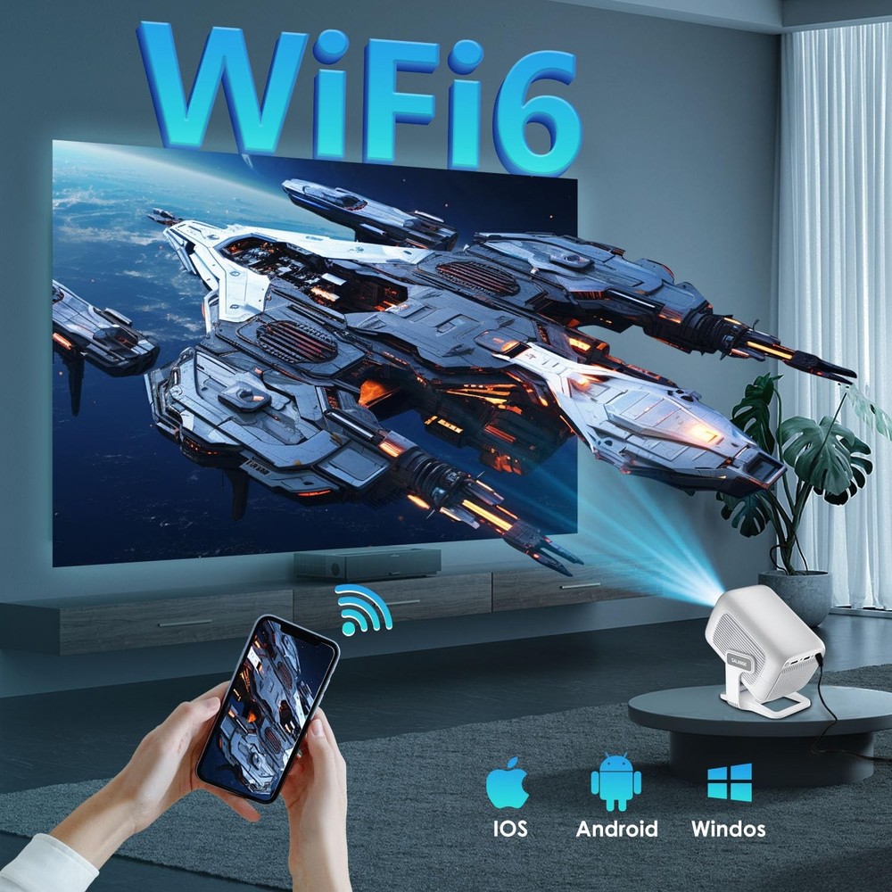 [ Auto Focus / Short Throw ] Smart Projector with Built in Apps, 5G Wifi