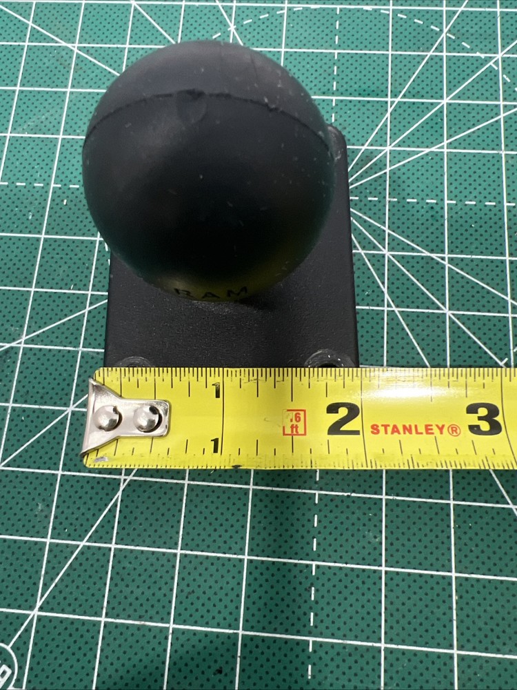 RAM Mount 2" x 2.5" Rectangular Flat Surface Base with 1.5" Ball Used.