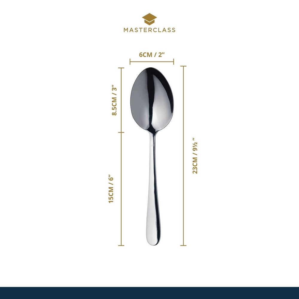 MasterClass Serving Spoons, Stainless Steel, Silver, 23.5 cm