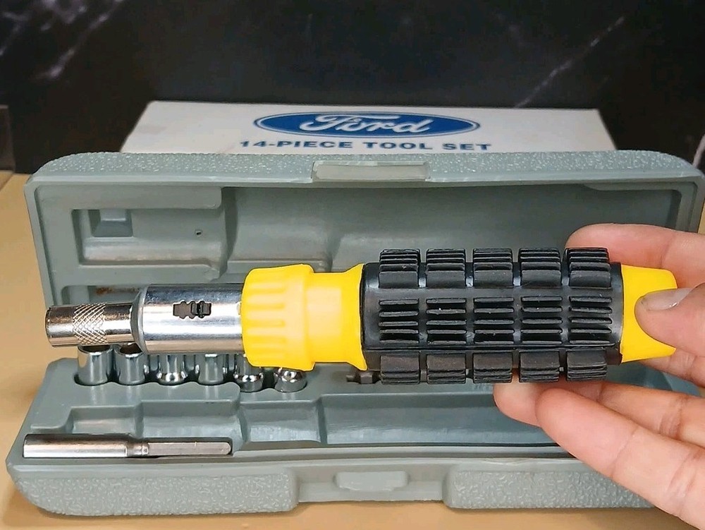 Classic 14 PC FORD Ratchet Screwdriver Compact Multi Purpose Tool Set
