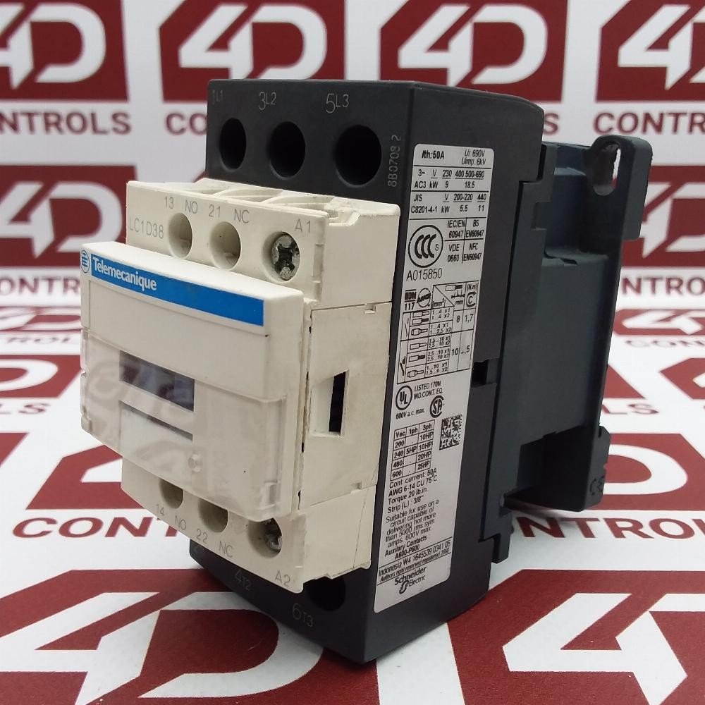 LC1D38B7 | Telemecanique | Contactor, 3 Pole, 38A, 690VAC, Used