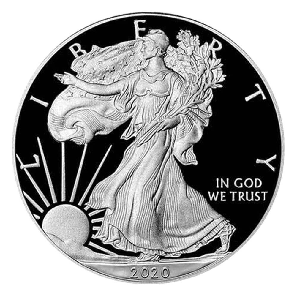 2020-W Proof $1 American Silver Eagle Box, OGP & COA