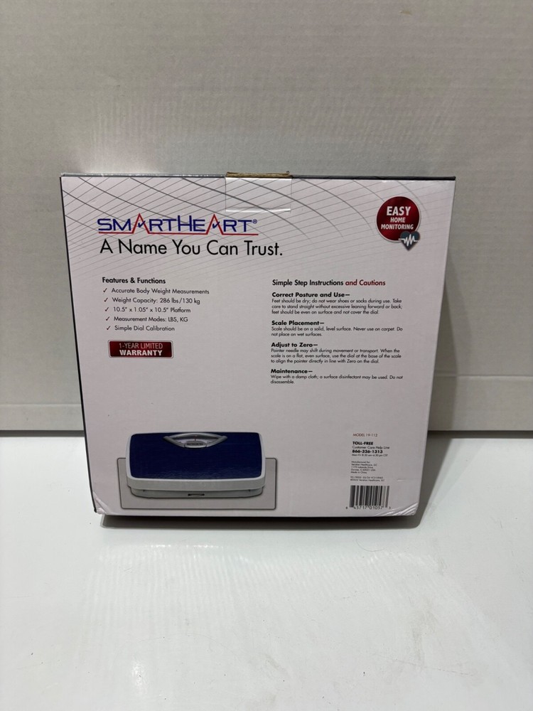 SmartHeart Analog Body Weight Scale Mechanical Scale 286 lbs Capacity