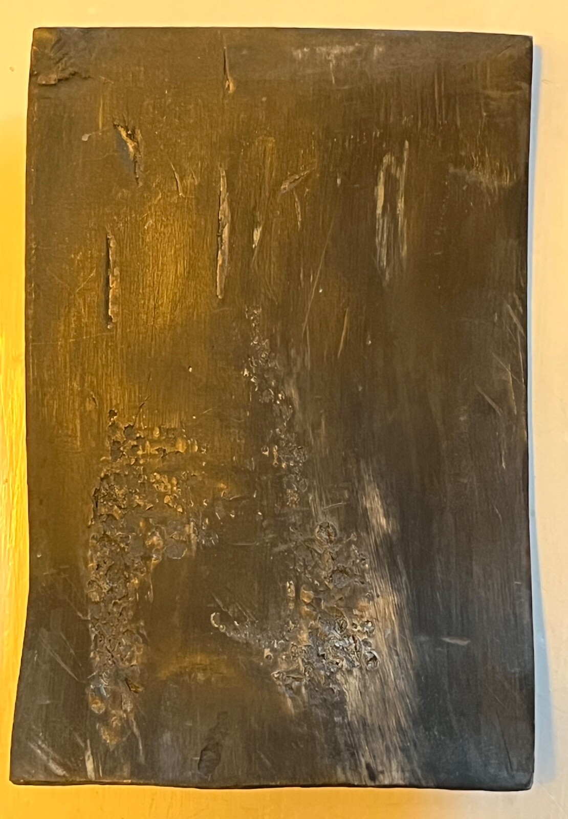 Tibetan Thangka Painted on Horn Yamantaka in Father-Mother Union