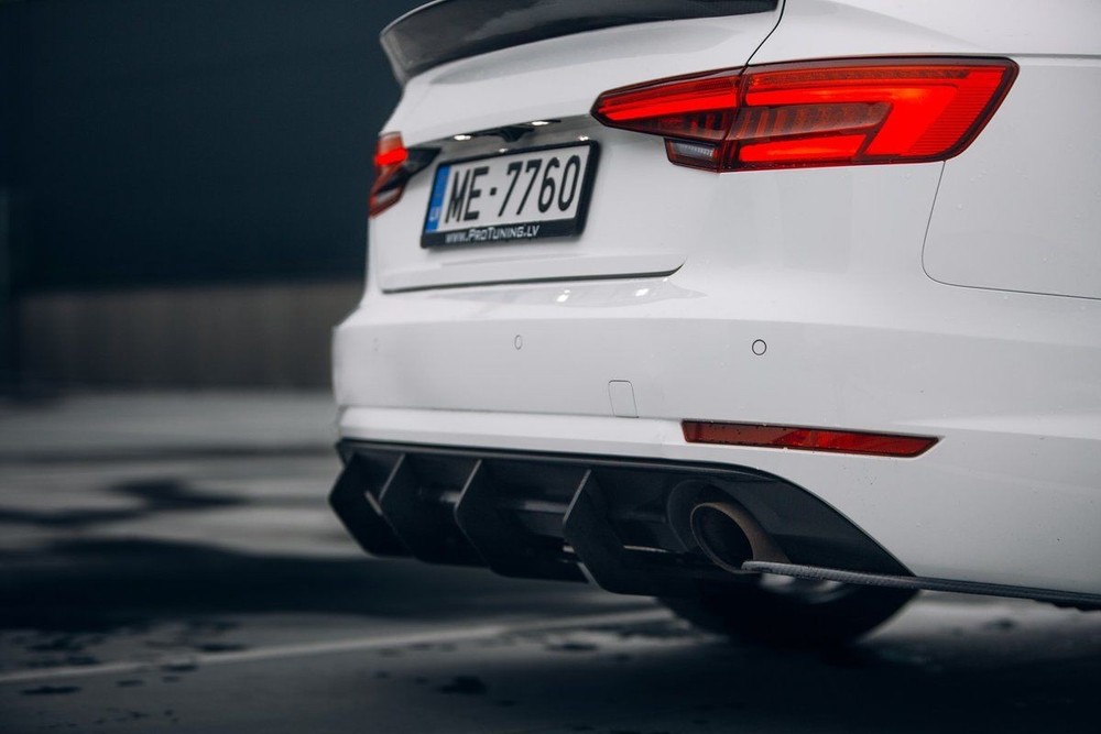 For A4 B9 Rear bumper Side Splitters flaps ABS Gloss