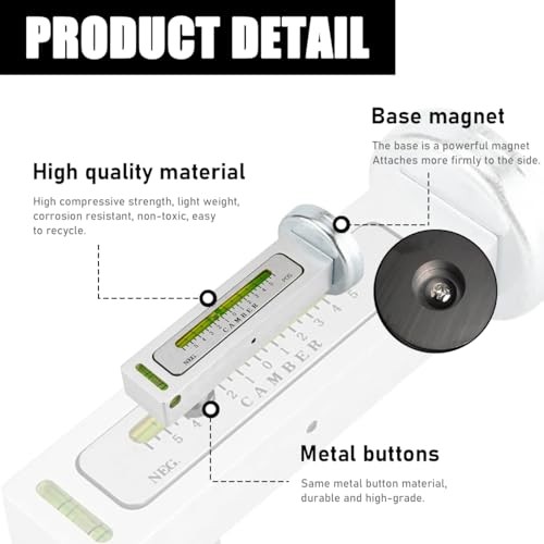 Adjustable Magnetic Gauge Tool, Camber Castor Strut Wheel Alignment White