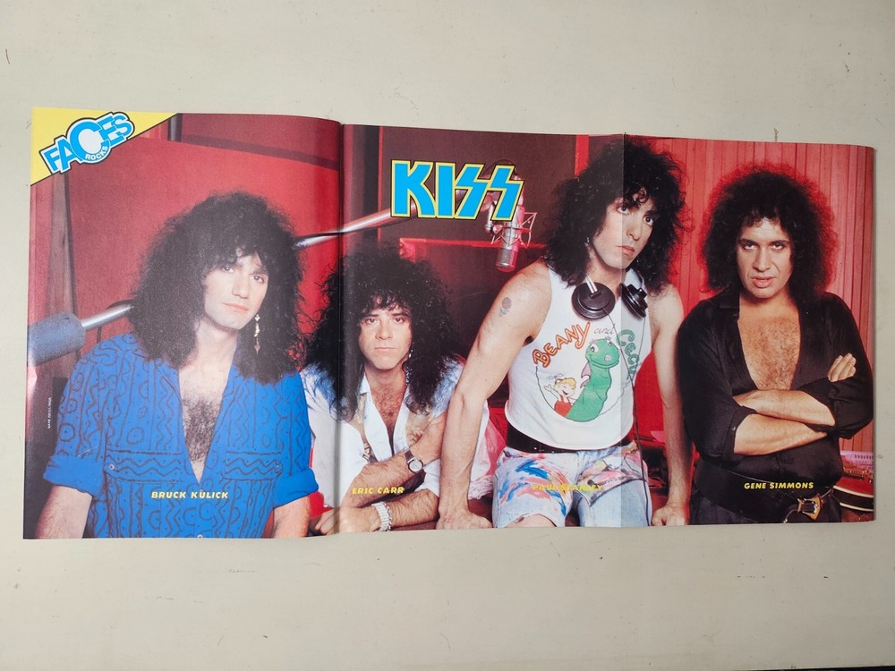 KISS RARE Vintage 1986 Metal Muscle Faces Rocks Tribute With Posters + Pull Outs
