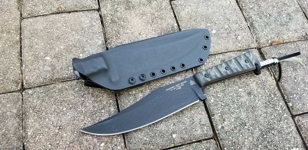 TOPS "PRATHER WAR BOWIE" Kydex Taco style Sheath w/ Canted Kydex loop (BK)