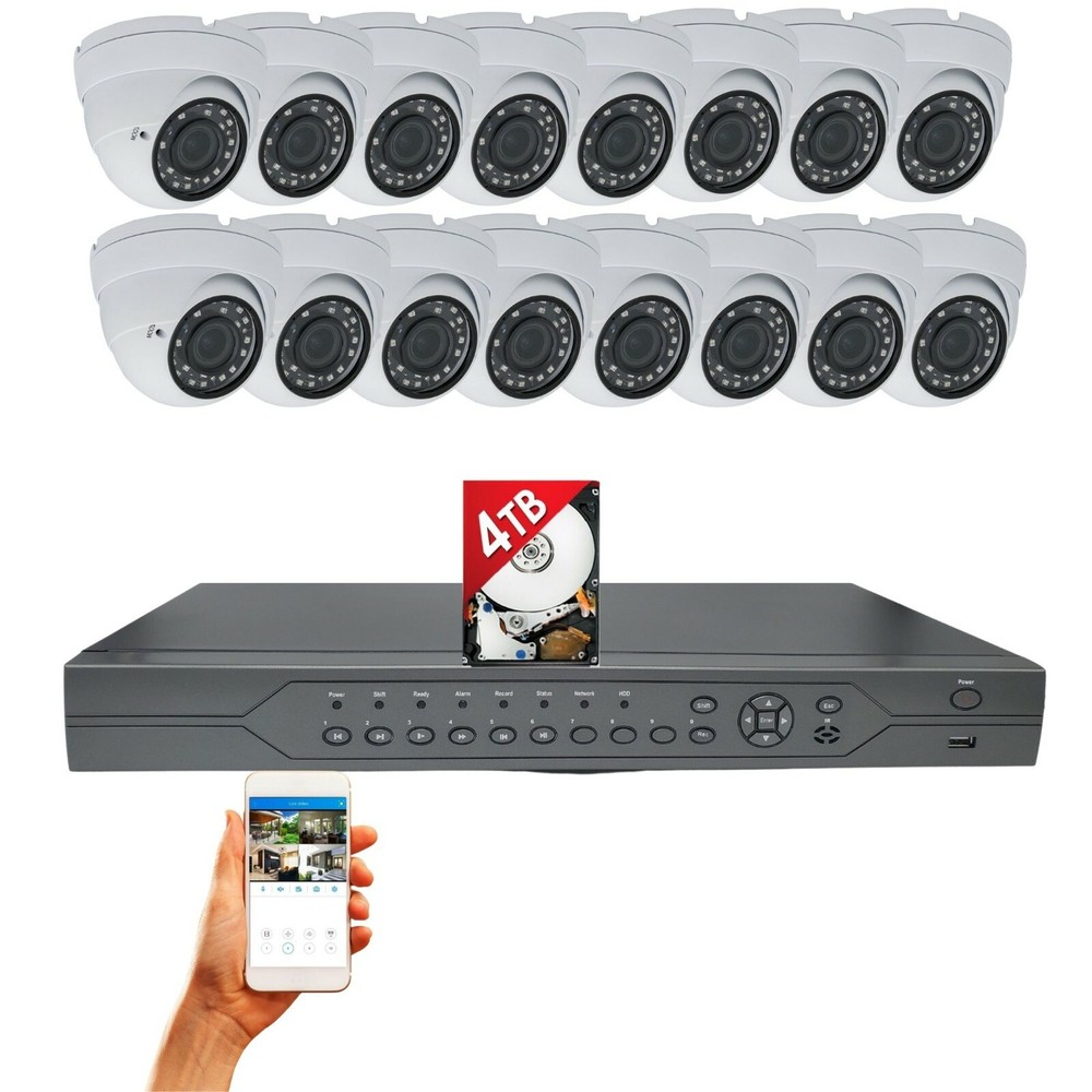 Evertech 32 Channel HD H.265 DVR 16x HD CCTV Security Camera System 4TB HDD