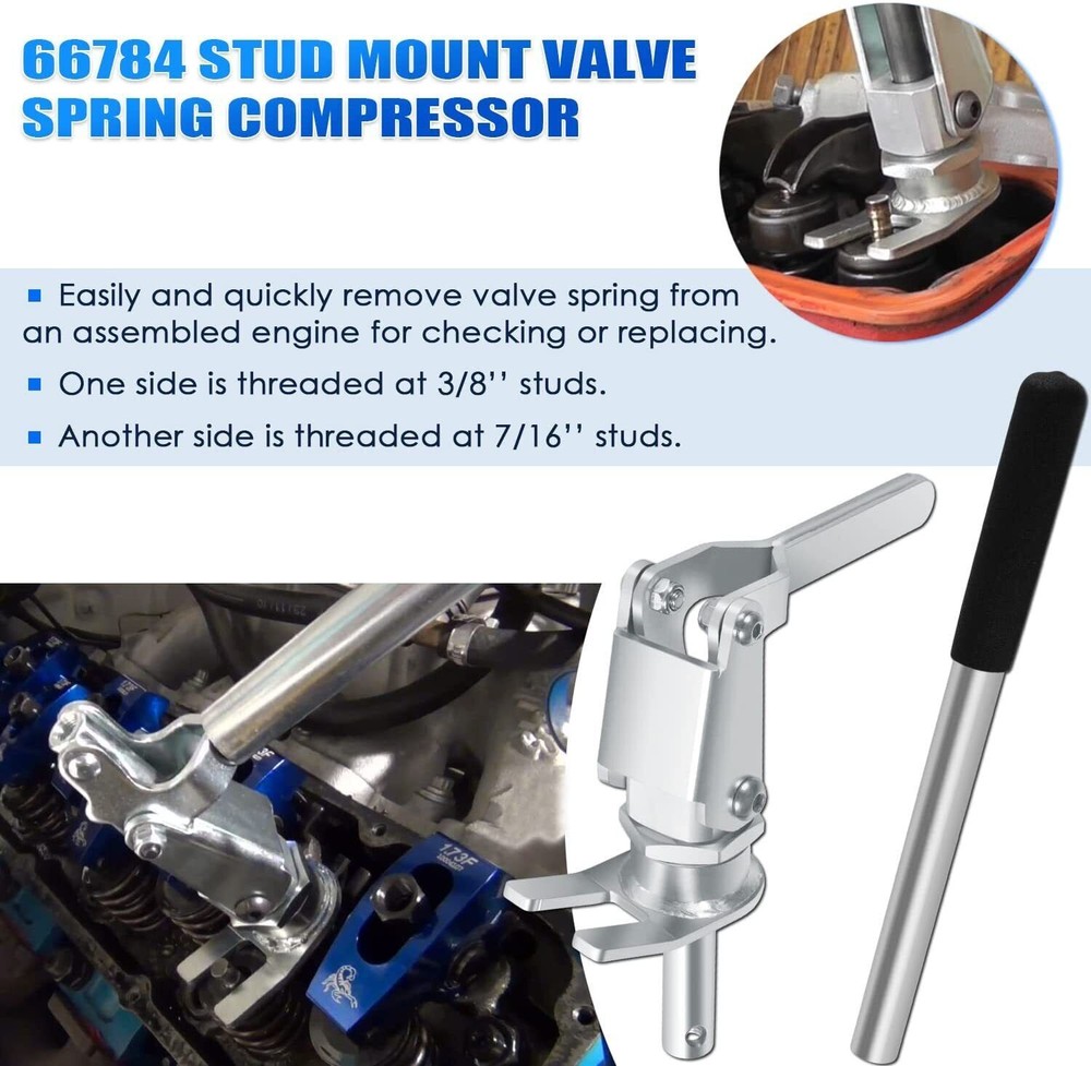 66784 Stud Mount Valve Spring Compressor Tool For all 3/8" & 7/16" Rocker Studs