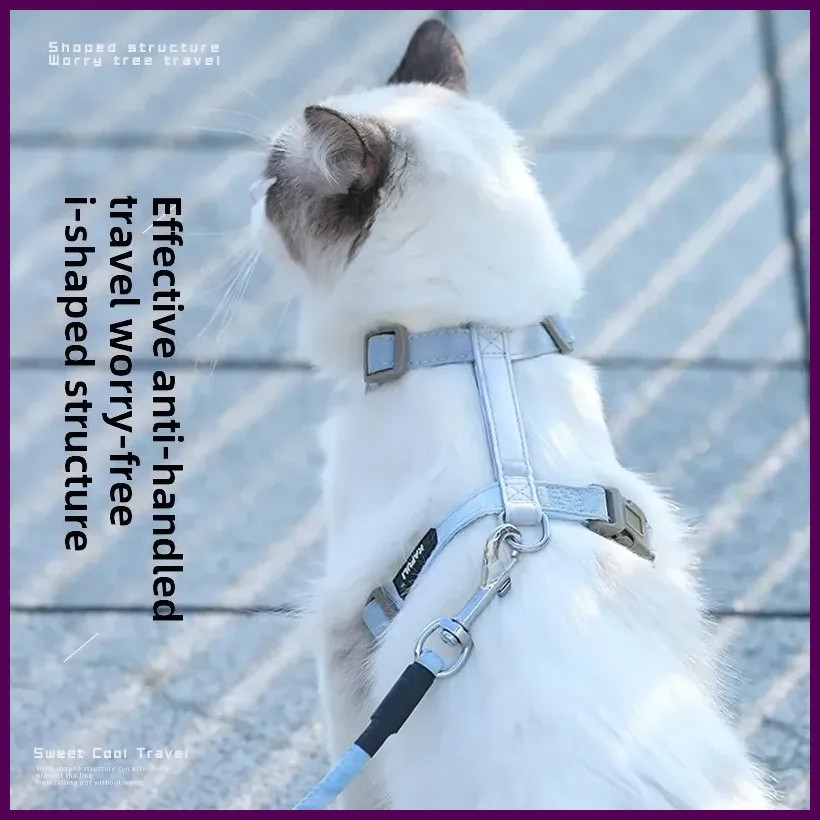 Cat Harness and Leash Set Adjustable Escape Proof Soft Vest Kitten Harness