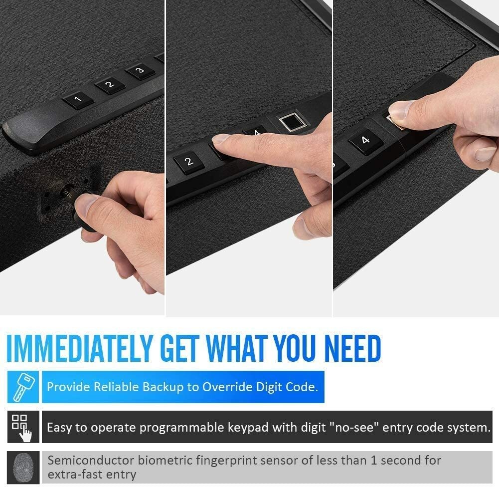 RPNB Biometric Gun Safe Quick-Access Safety Device Fingerprint, Brand New