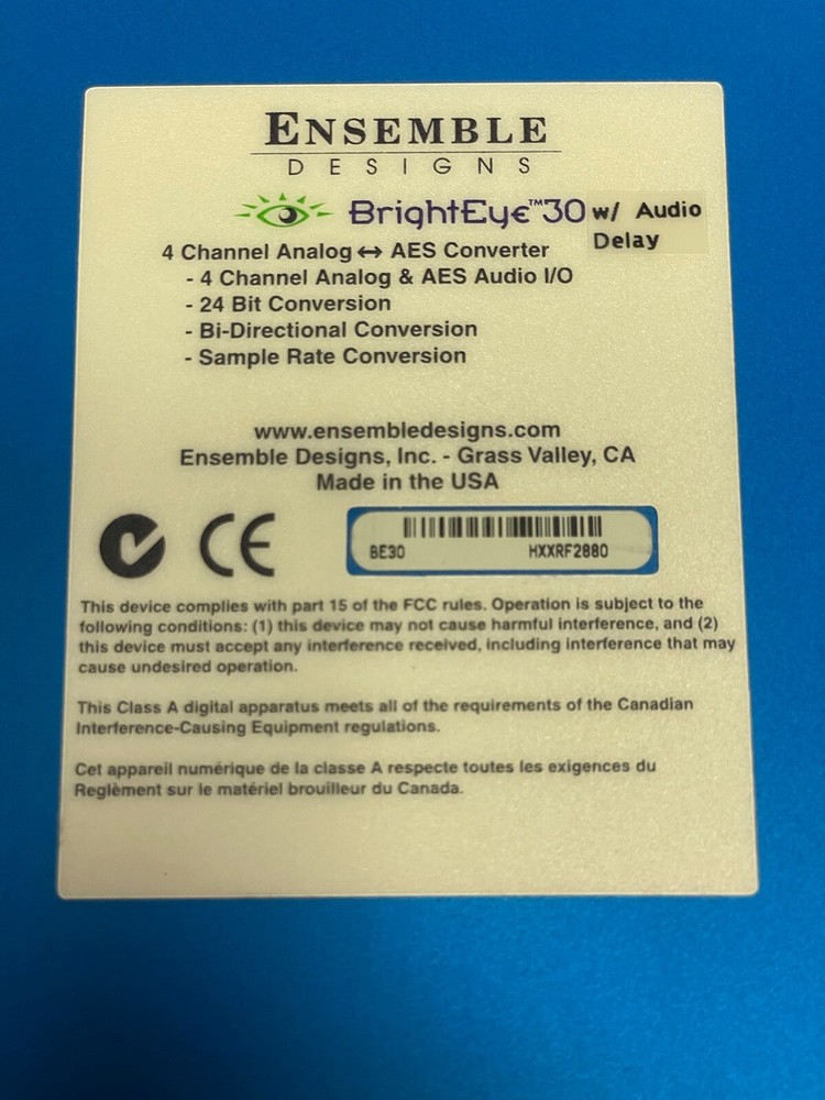 Ensemble Designs BrightEye 30 Audio ADC and DAC Converter