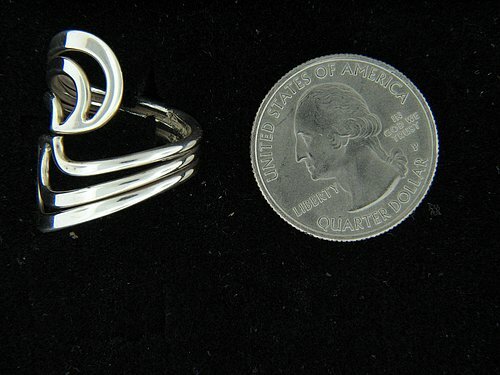 Sterling Silver Ring Adjustable Swirl Ladies Ring