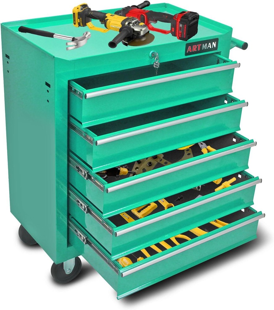 5-Drawers Tool Cabinets On Wheels,Rolling Tool Chest With Drawers,Tool Storage