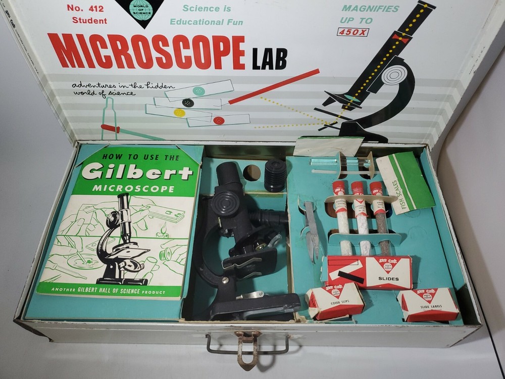 Vintage Skil Craft Microscope Lab Set No. 412 1959