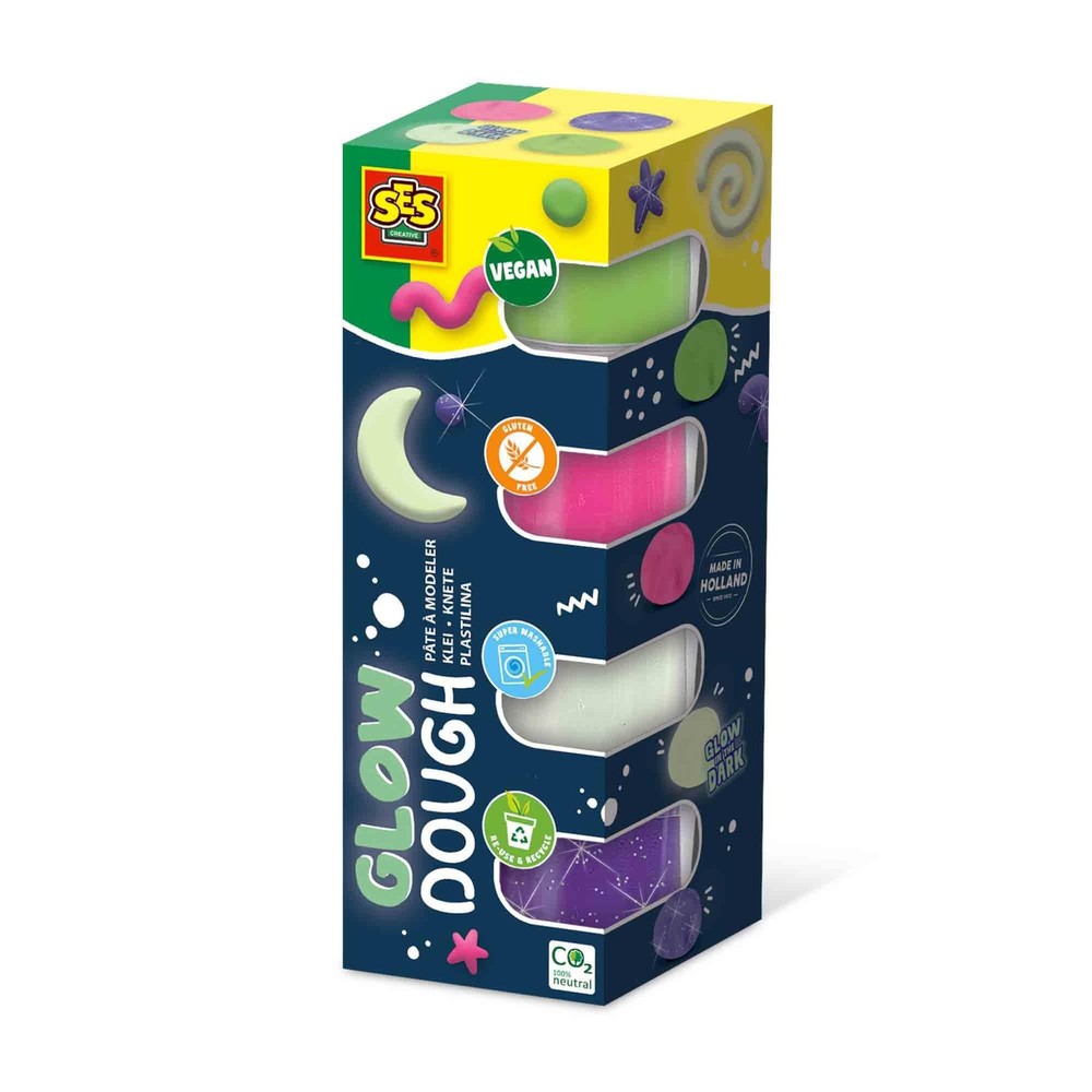 SES Creative 00516 Feel good dough-Glow (4x90gr), various